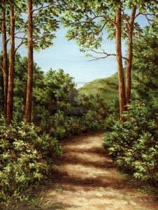 peinture sur-toile-sentier pedestre-montagne
